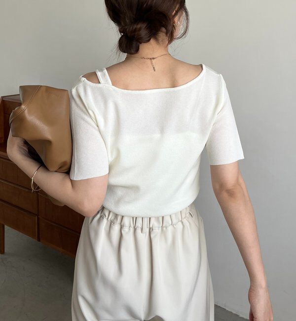  「クロスレイヤード半袖ニット」|ニット・セーター|