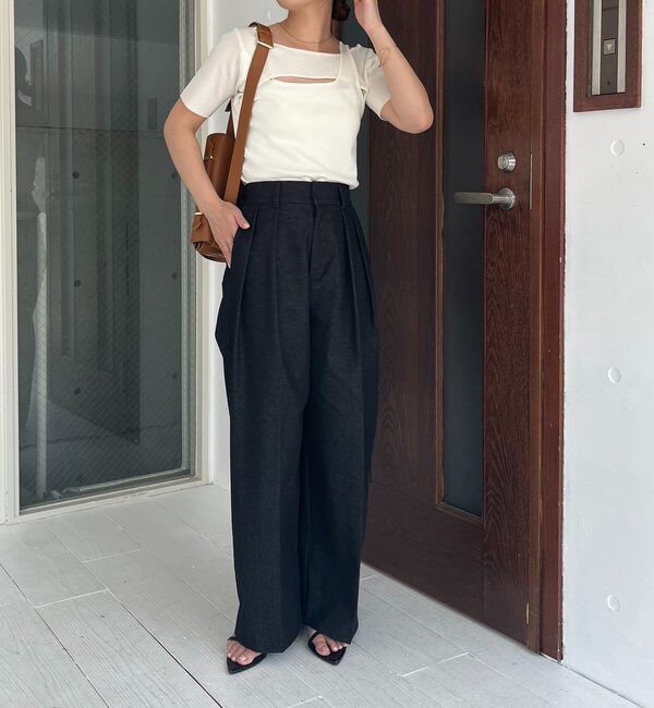  「クロスレイヤード半袖ニット」|ニット・セーター|