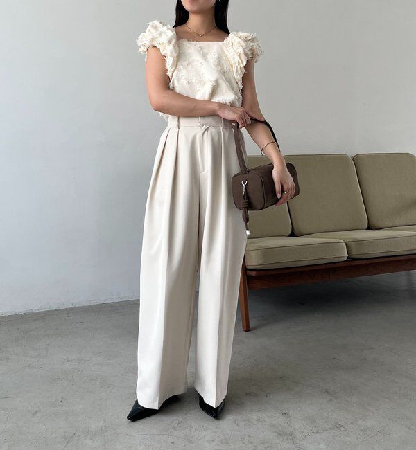  「【SNSで話題！/オケージョンにも◎】ジャガードパフショルダートップス」|シャツ・ブラウス|