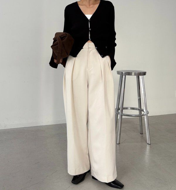  「【スタイルアップ効果◎】裾シャーリングリブカーディガン」|カーディガン|