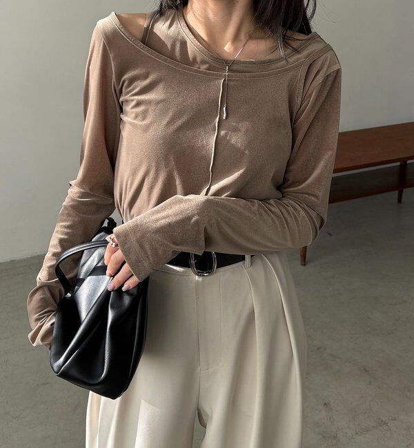  「レイヤードベロアTシャツ」|Tシャツ・カットソー|