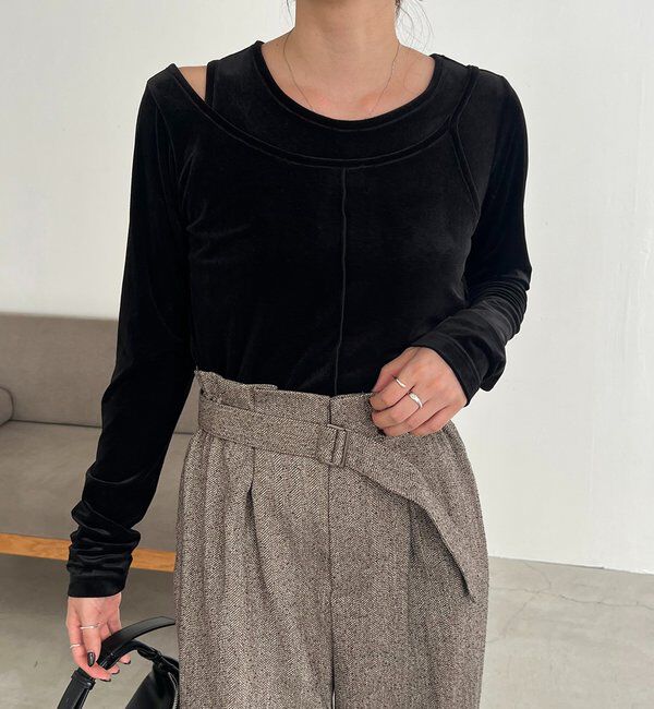  「レイヤードベロアTシャツ」|Tシャツ・カットソー|