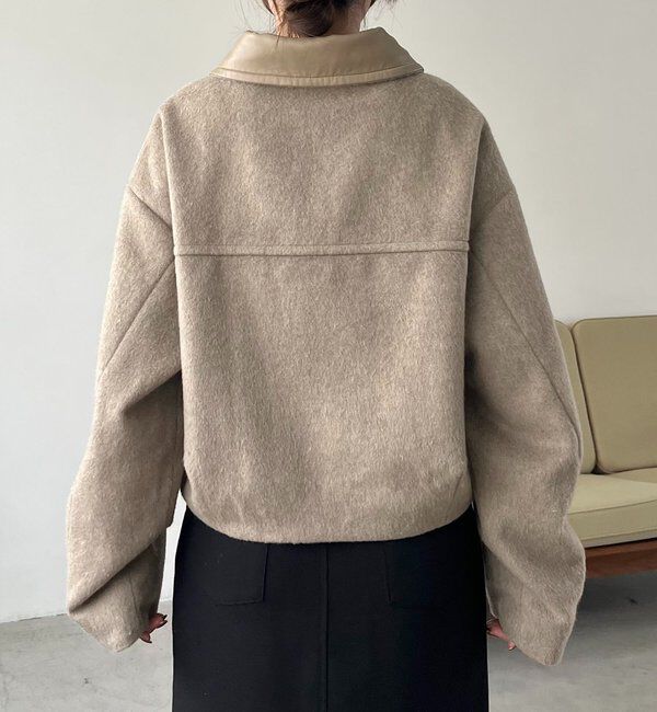  「【2WAYで着用可能】スタンドウールショートコート」|その他|