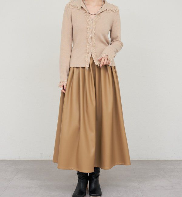  「レザーギャザースカート」|スカート|