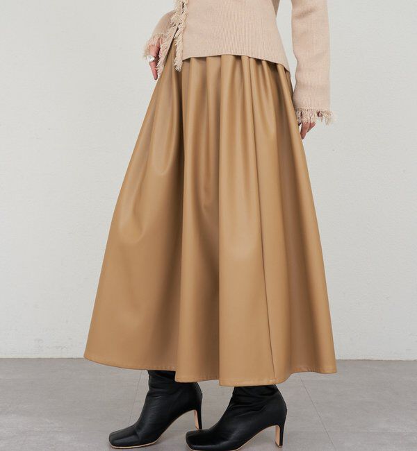  「レザーギャザースカート」|スカート|
