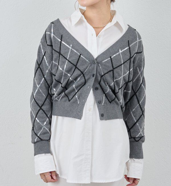  「アーガイルニットカーディガン」|カーディガン|