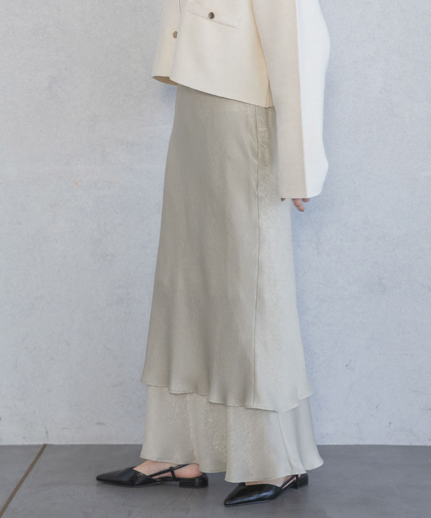 A part by 「ティアードフレアスカート」|スカート|ベージュ