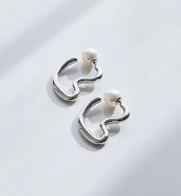 collex「【dignif】【金属アレルギー対応】パールキャッチウェーブ2WAYピアス」|ピアス|
