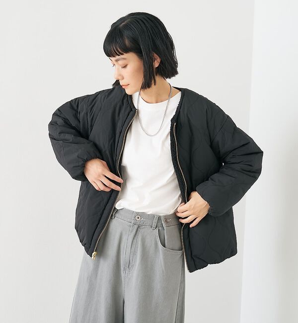 collex「キルト&times;ボアリバーシブル中綿ブルゾン」|ブルゾン・スタジャン|