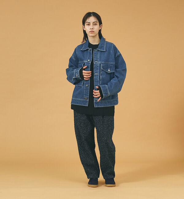 ABAHOUSE「【WEB限定】ループネップデニムワイドチノパンツ/Revo.」|デニム|