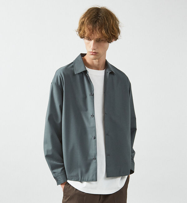 ABAHOUSE「インバーテッドプリーツ シャツブルゾン」|ブルゾン・スタジャン|