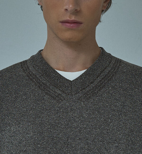 ABAHOUSE「WOOL MIX ブークレーＶネックニット」|ニット・セーター|