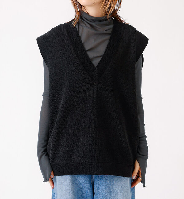 Rouge vif「モールニット片畔ベスト」|ベスト・ジレ|