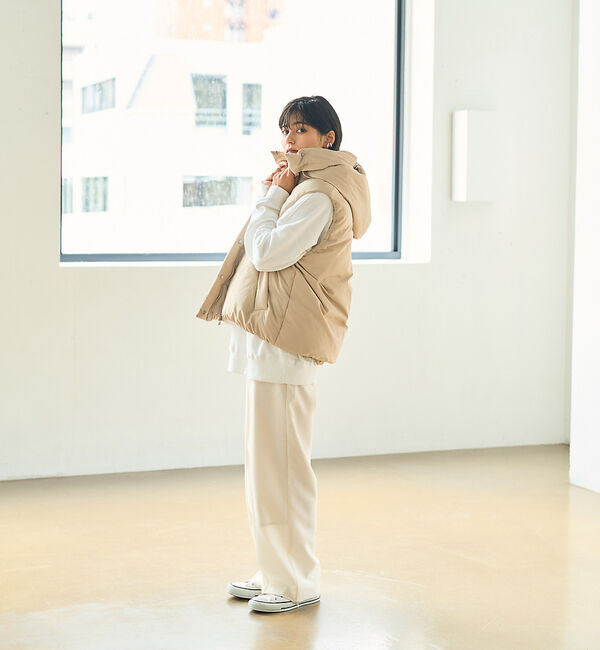 Rouge vif「2WAYフードダウンベスト」|ダウン|