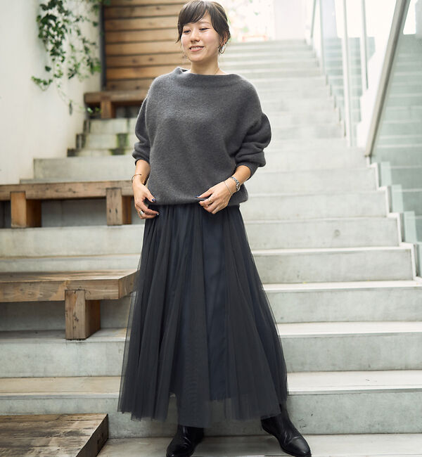 Rouge vif「ラクーン混パフスリーブニットプルオーバー」|ニット・セーター|