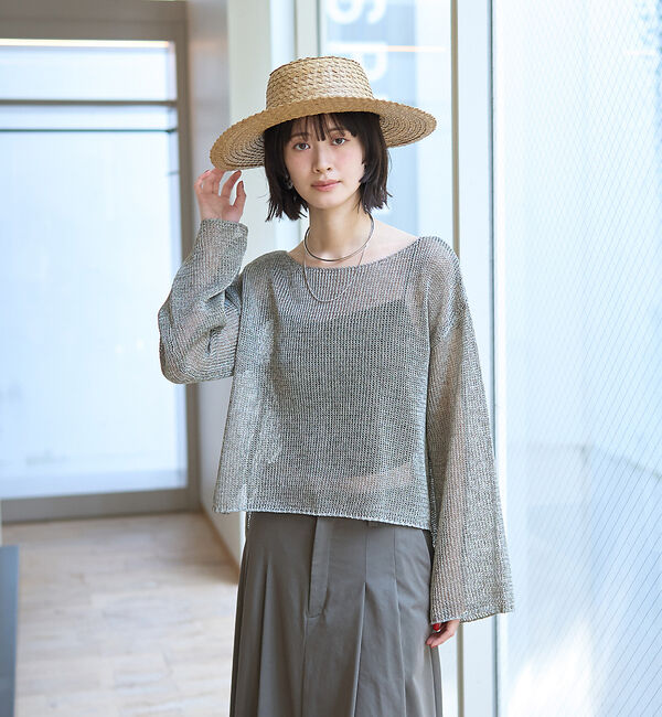 Rouge vif「シアーメッシュペーパーニットプルオーバー」|ニット・セーター|