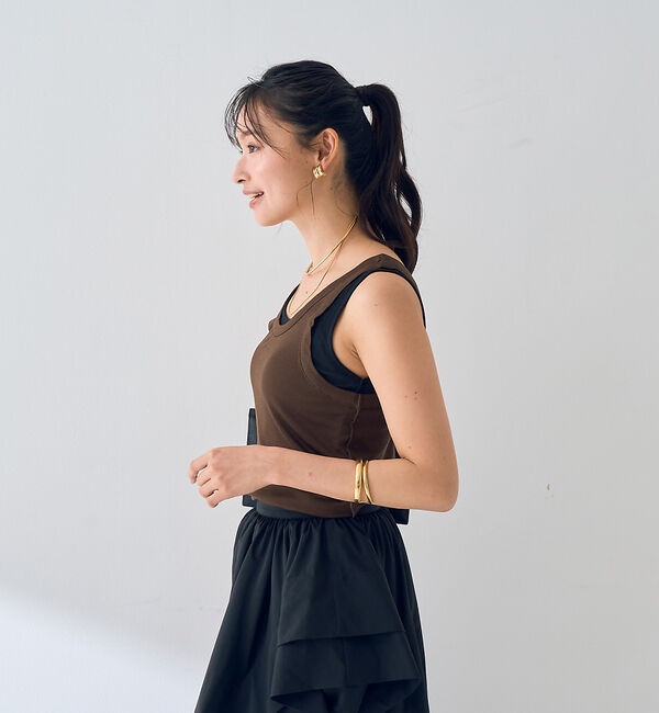 Rouge vif「【2枚セット】レイヤードカットタンクトップ」|キャミソール|