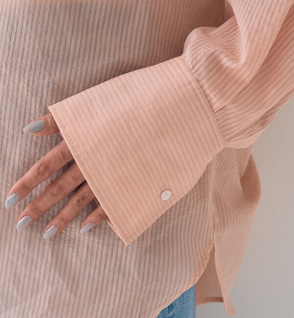 Rouge vif「【新色登場】バックツイストピンストシャツ」|シャツ・ブラウス|