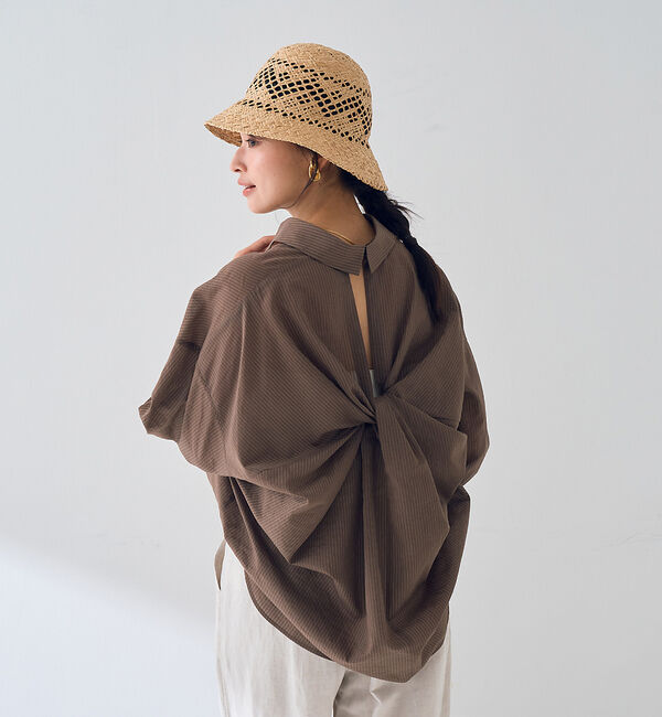 Rouge vif「【新色登場】バックツイストピンストシャツ」|シャツ・ブラウス|