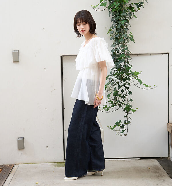 Rouge vif「コットンオフショルバルーンブラウス」|シャツ・ブラウス|