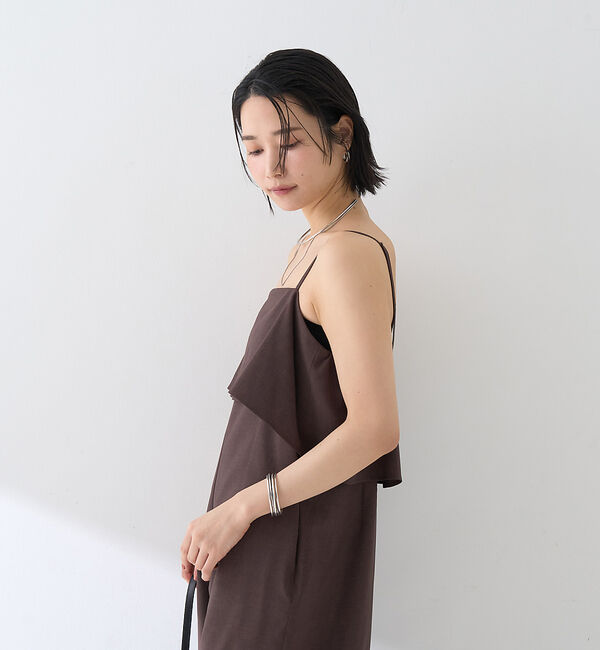 Rouge vif「フレアストレートワイドサロペット」|オールインワン|