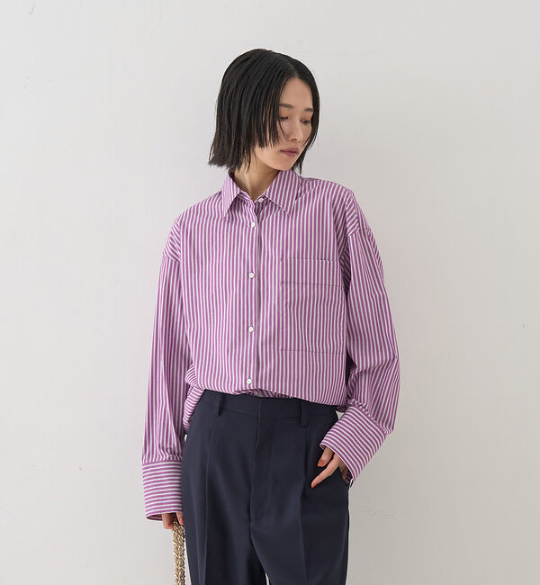 Rouge vif「ストライプメンズライクシャツ」|シャツ・ブラウス|