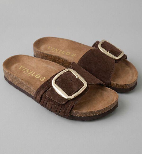 Rouge vif「【VINILO/ヴィニーロ】スウェードバックルフリンジサンダル【予約】」|サンダル|