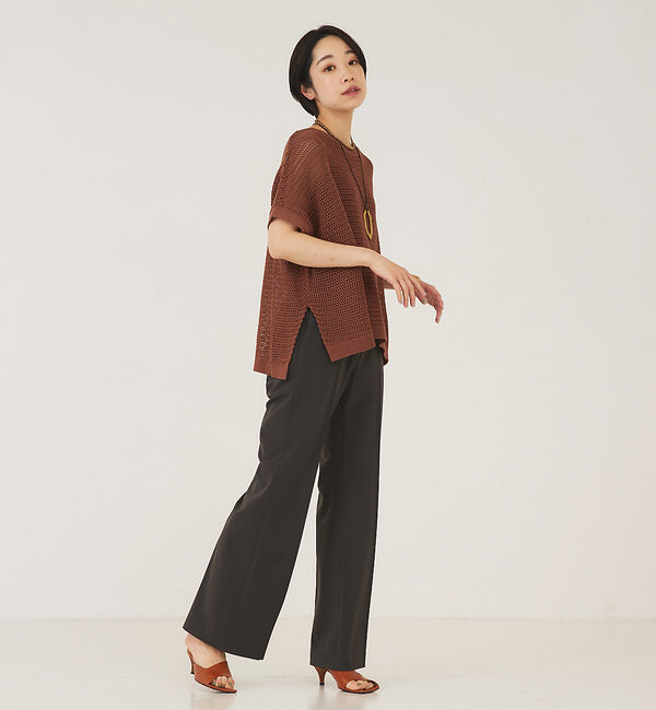 qualite「メッシュコットンスクエアニット」|ニット・セーター|