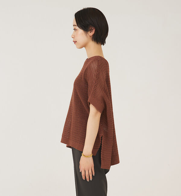 qualite「メッシュコットンスクエアニット」|ニット・セーター|