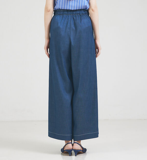 qualite「コットンリヨセルデニムワイドパンツ」|デニム|