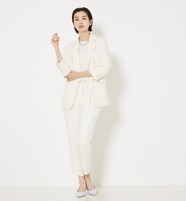 qualite「トルコサテンドロストパンツ」|スラックス|