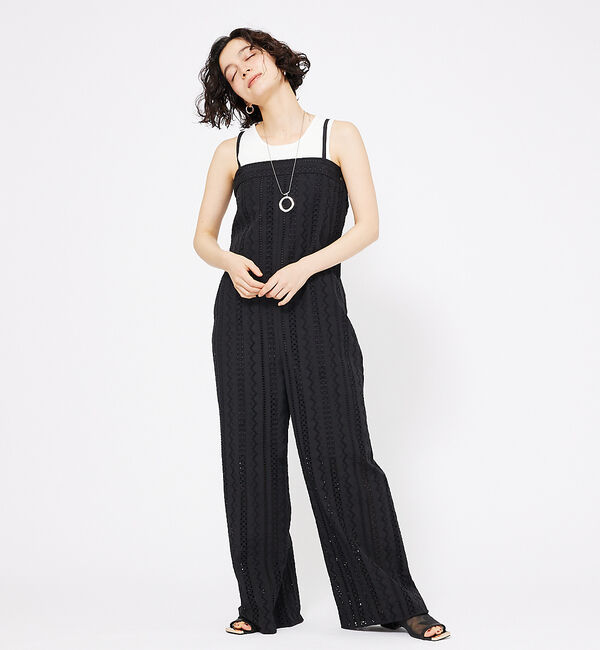 qualite「オーバーレースサロペット」|オールインワン|