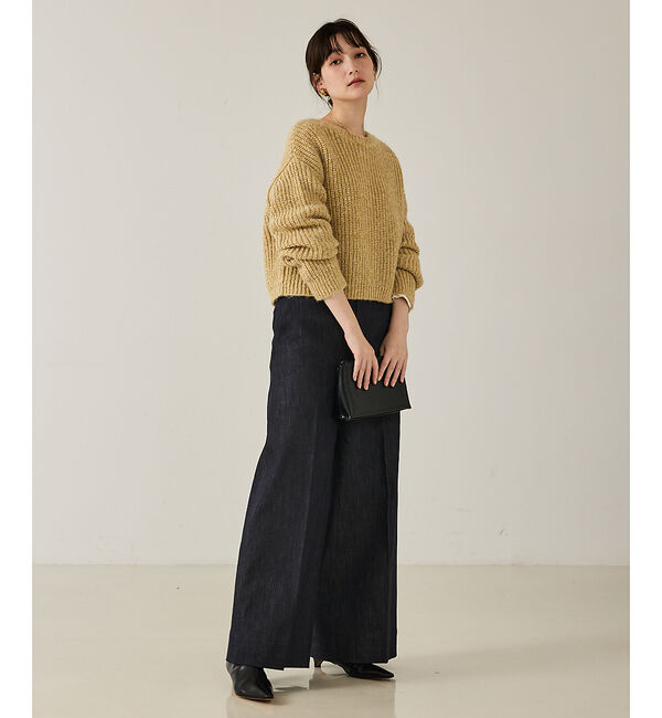 qualite「ハイウエストトラウザーデニム」|デニム|