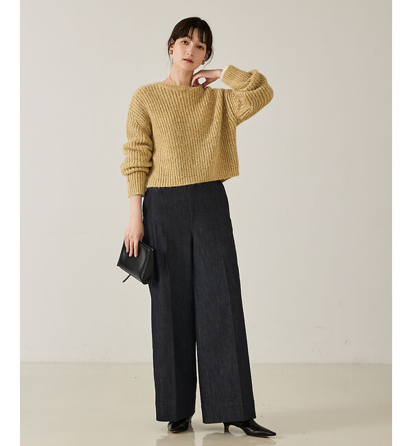 qualite「【前後で着回し可能】2WAYラメニットカーディガン」|カーディガン|