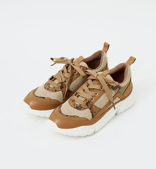 AU BANNISTER「配色レースアップスニーカー」|スニーカー|キャメル