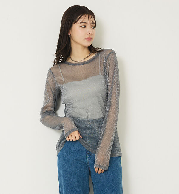 abahouse mavie「ラメチュールロンT」|Tシャツ・カットソー|