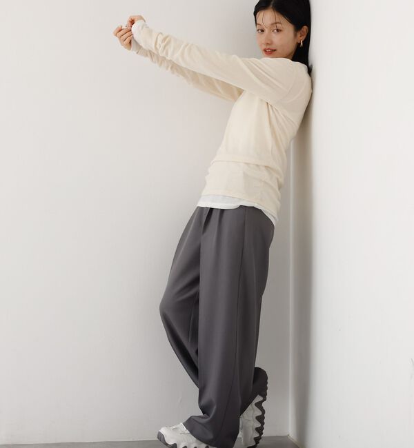 abahouse mavie「【後ろウエストゴム】タックワイドスラックス　m_01/シーズンレス/メンズライク」|その他|