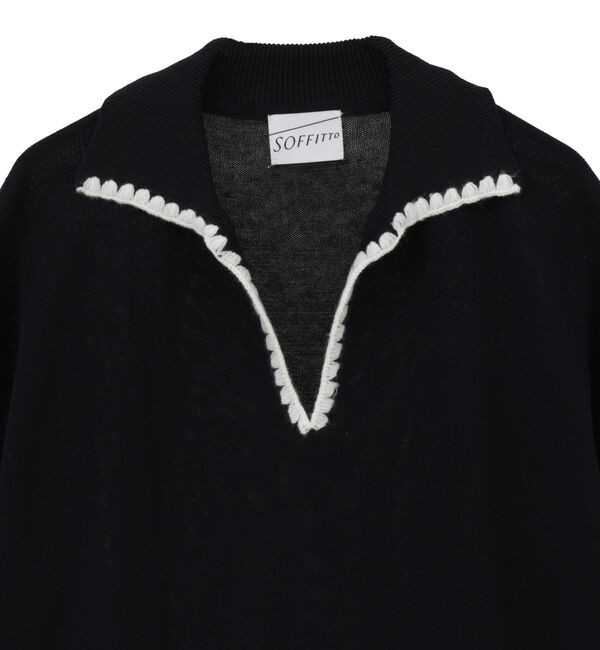 SOFFITTO「かぎ針刺繍スキッパーニット」|ニット・セーター|