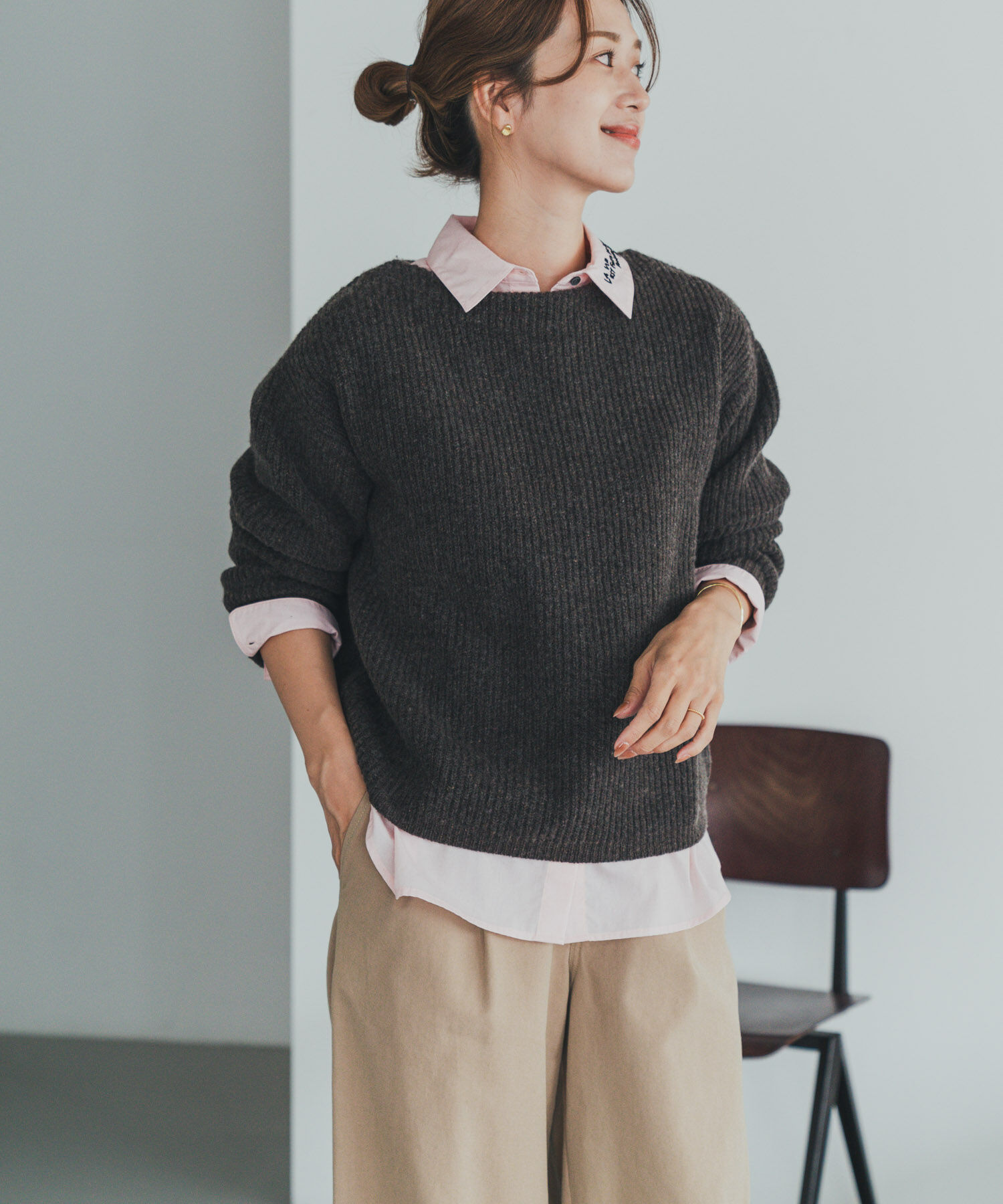 URBAN RESEARCH DOORS「ハミルトンウール畦ボートネックプルオーバー」|ニット・セーター|