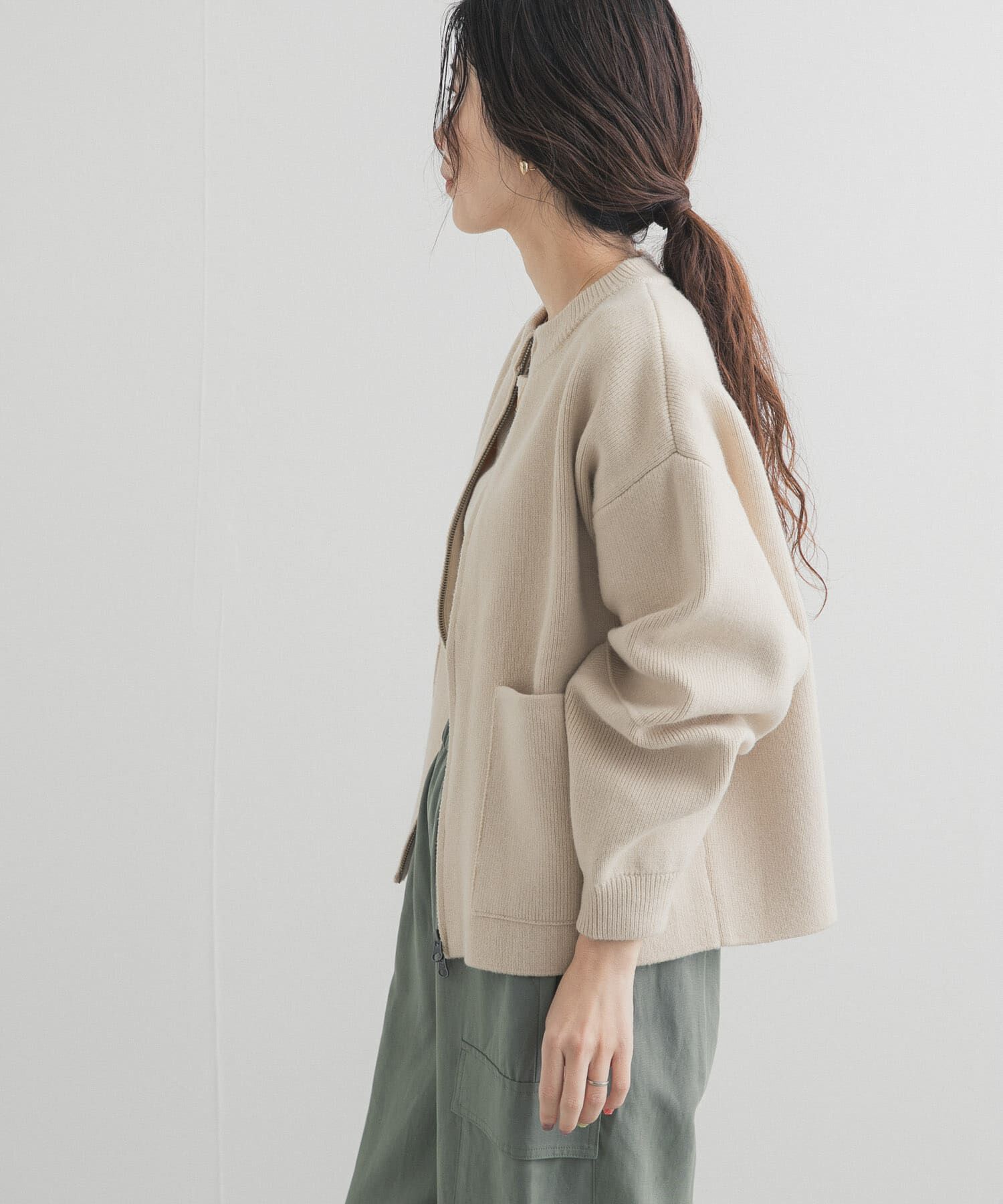 URBAN RESEARCH DOORS「ニットZIPブルゾン」|ニット・セーター|