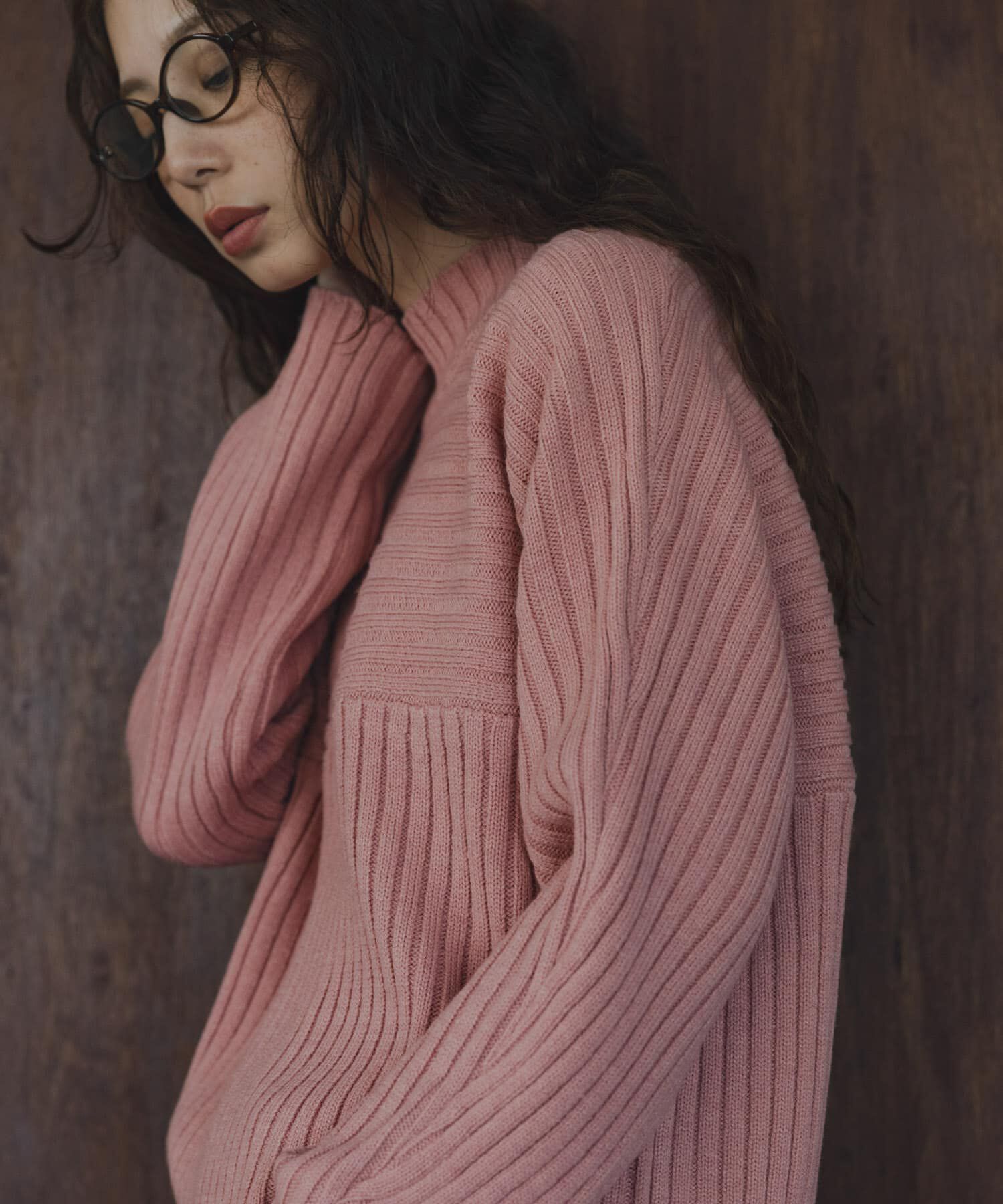 Sonny Label 「ワイドリブ切替えニット」|ニット・セーター|ピンク