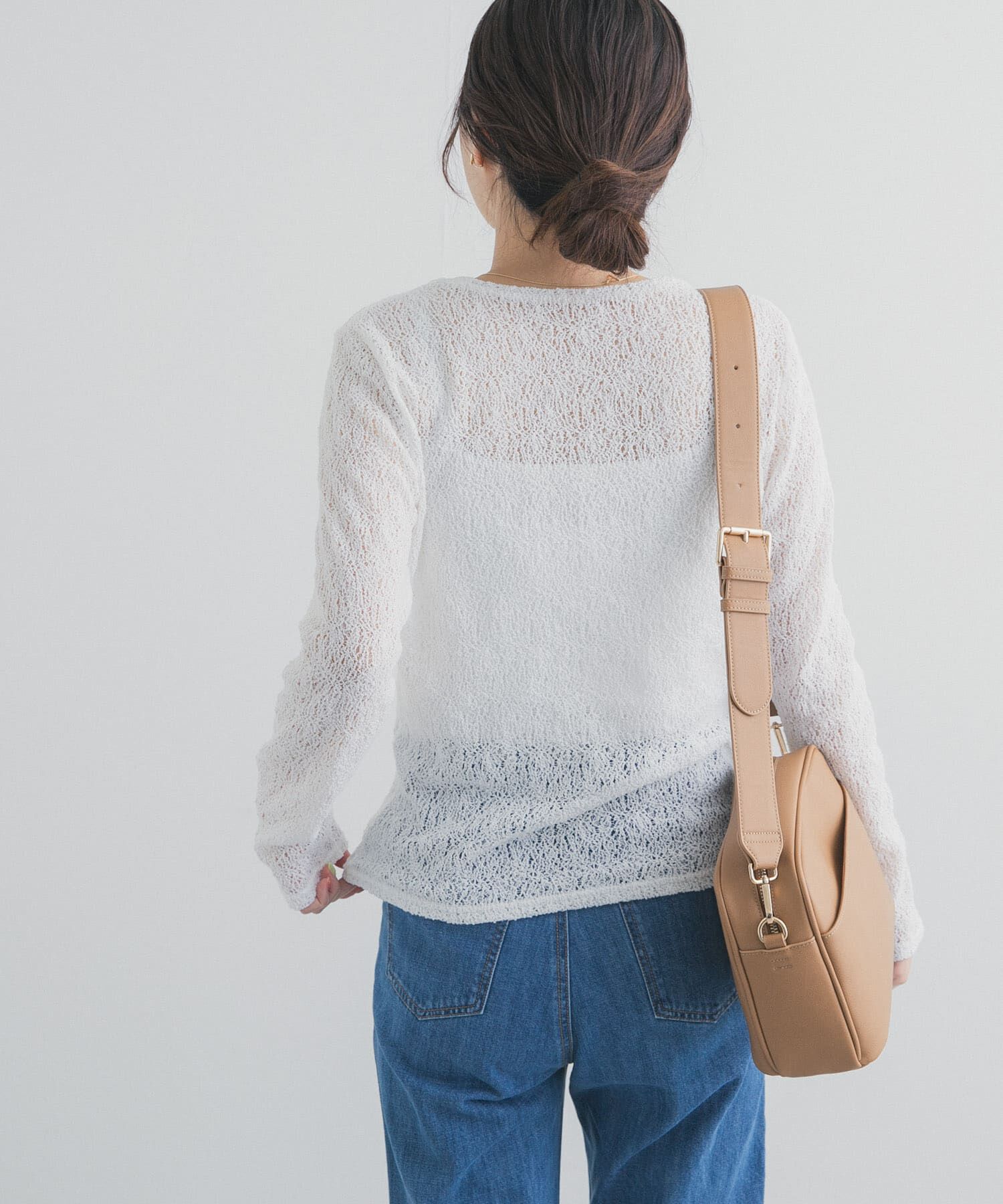 URBAN RESEARCH DOORS「カーリーラッセルレースロングスリーブTシャツ」|Tシャツ・カットソー|