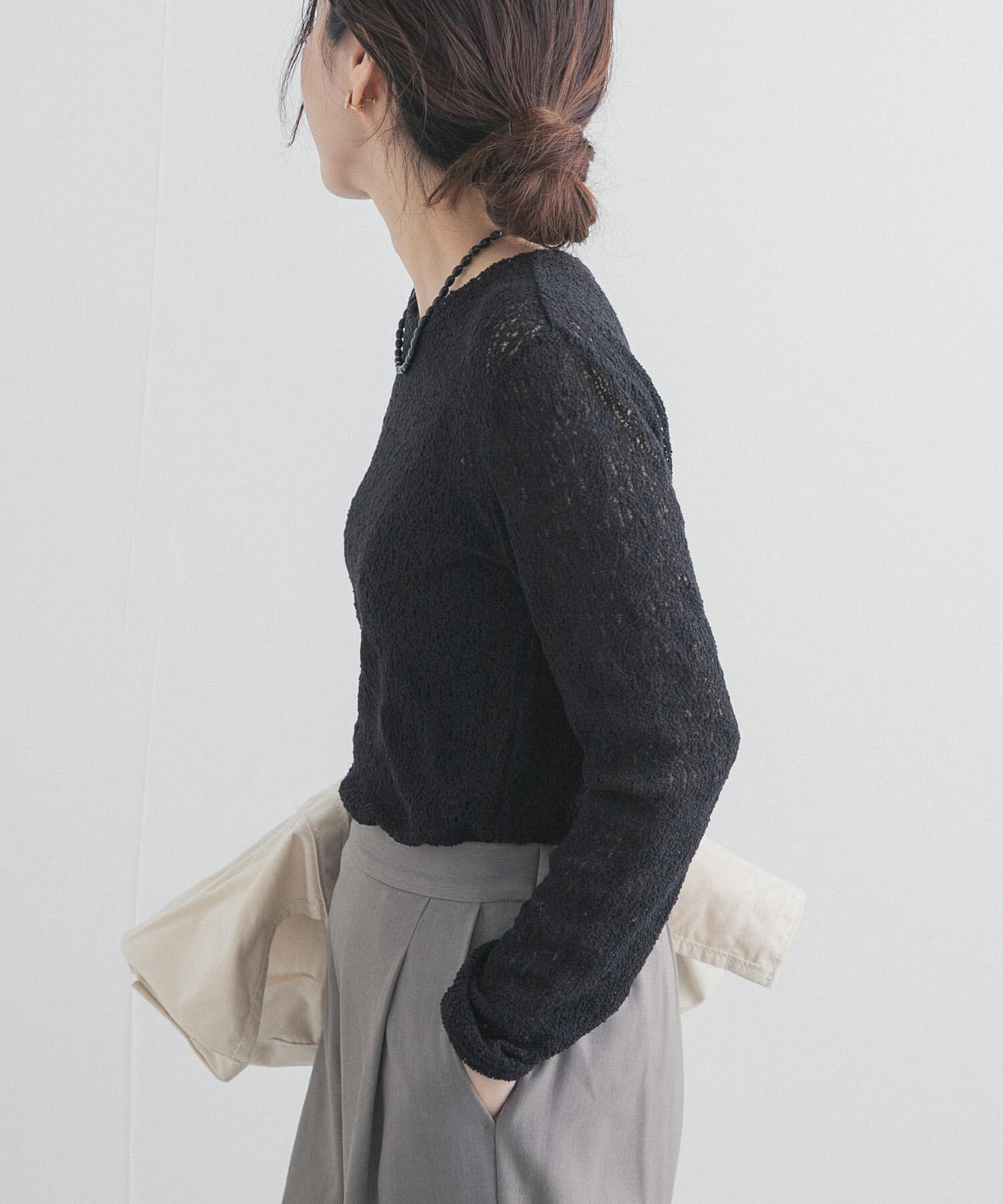 URBAN RESEARCH DOORS「カーリーラッセルレースロングスリーブTシャツ」|Tシャツ・カットソー|