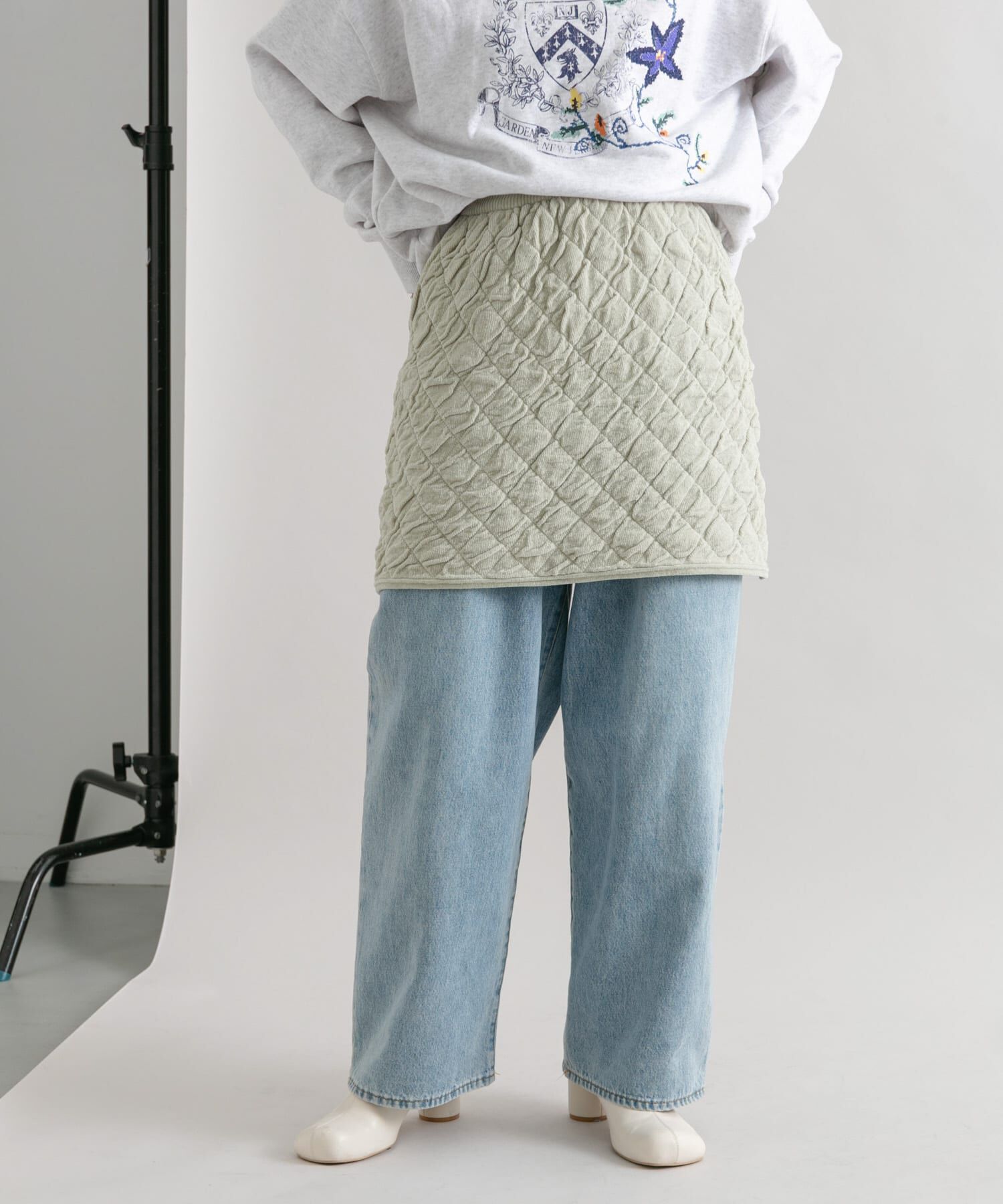  「キルティングニットスカート」|スカート|