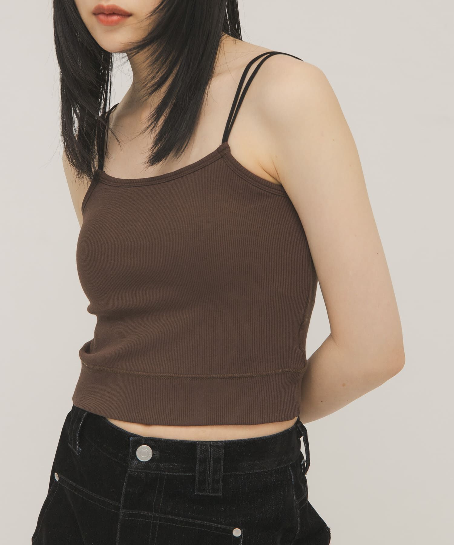  「ダブルストラップクロップドキャミソール」|キャミソール|