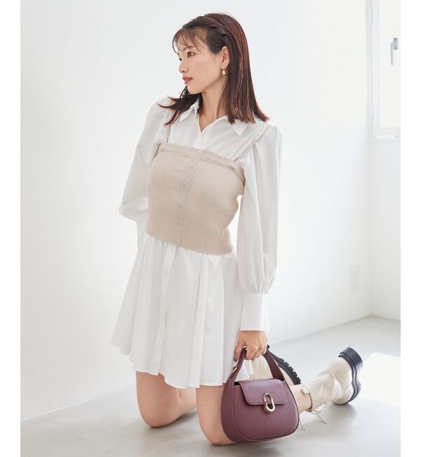 MAJESTICLEGON「ビスチェセットミニシャツワンピース」|ワンピース|