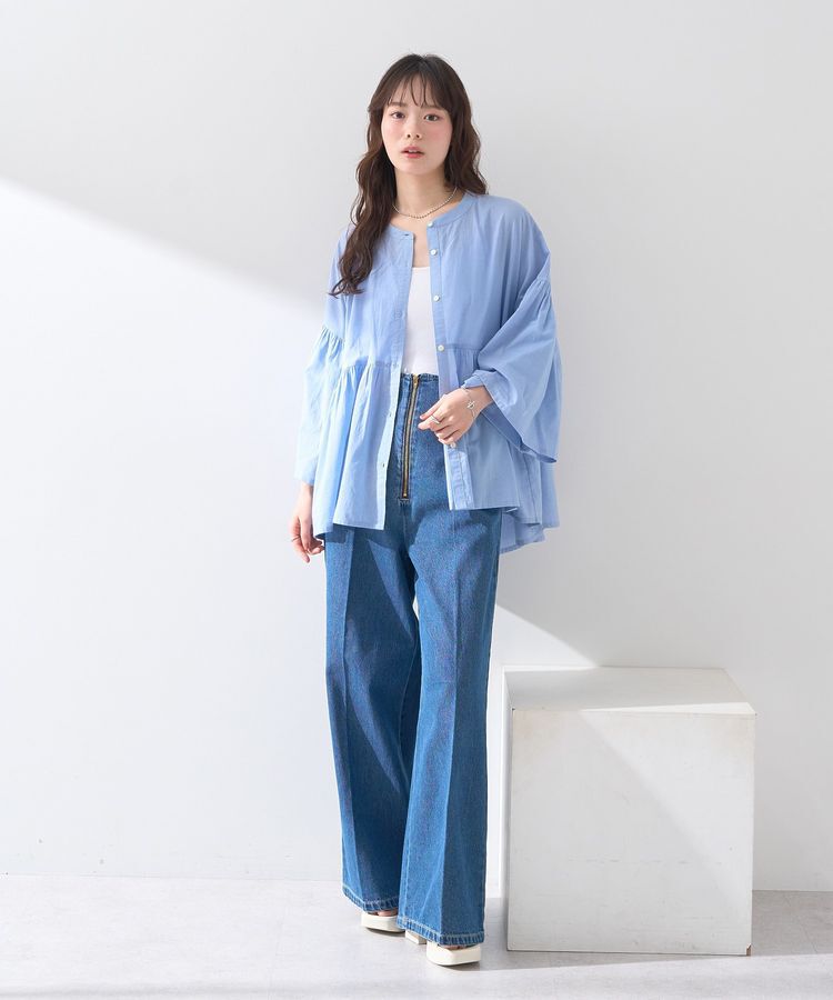 earth music&ecology「コットンボイルギャザーシャツ」|シャツ・ブラウス|