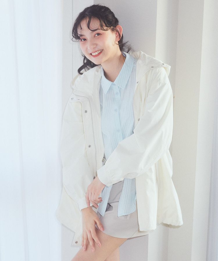 earth music&ecology「ドロストミドル丈パーカー」|ブルゾン・スタジャン|