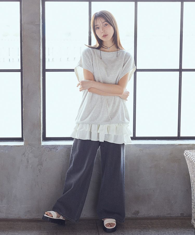 earth music&ecology「タックホックデニムパンツ」|デニム|