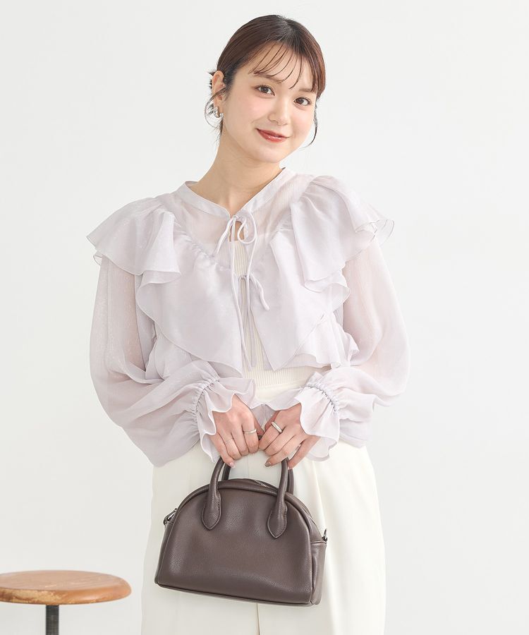 earth music&ecology「シアーラッフルショートボレロ」|シャツ・ブラウス|